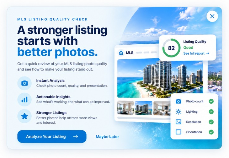 A stronger listing starts with better photos. Analyze your listing.
